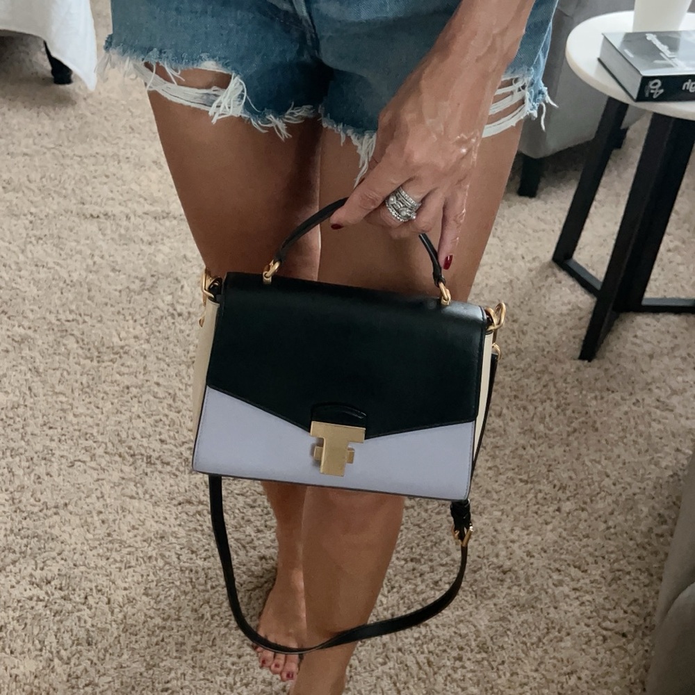Tory Burch Black and Lavender Crossbody satchel small  bag . - Picture 6 of 11